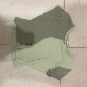 Two-Tone Green Women's Top